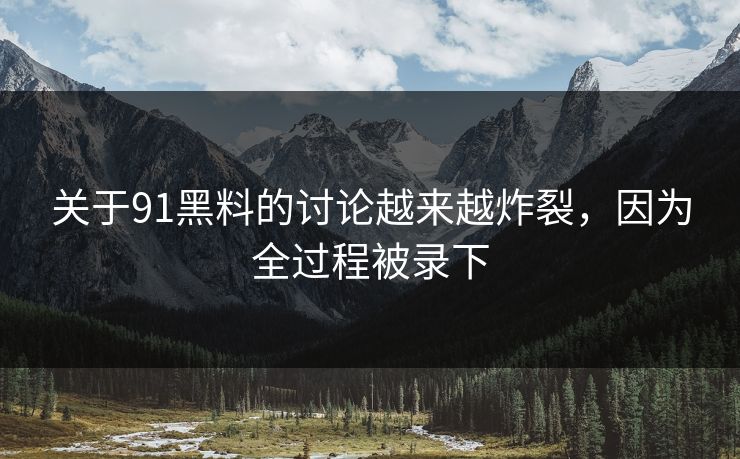 关于91黑料的讨论越来越炸裂，因为全过程被录下