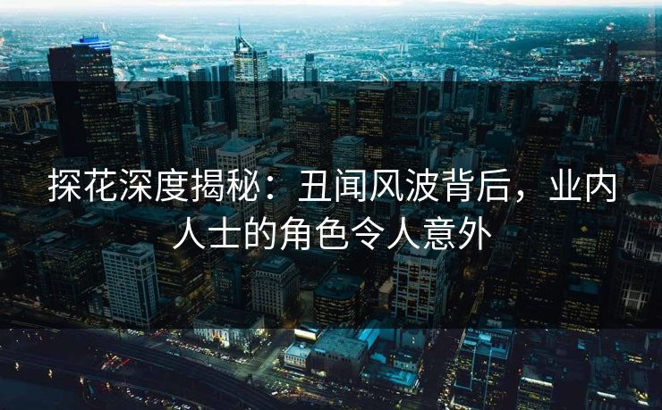 探花深度揭秘：丑闻风波背后，业内人士的角色令人意外