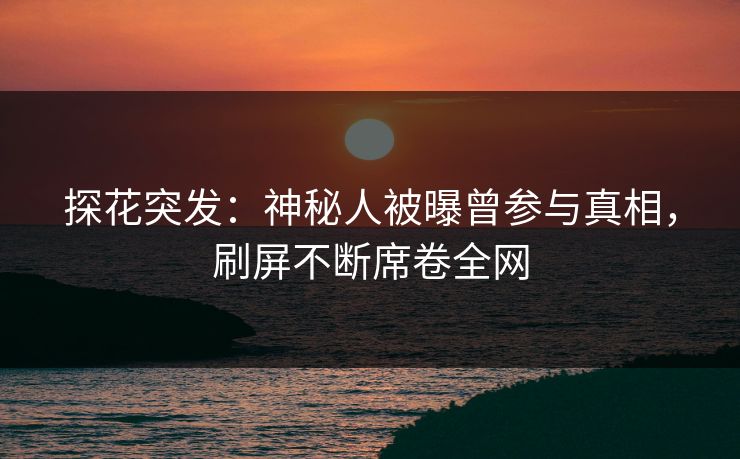 探花突发：神秘人被曝曾参与真相，刷屏不断席卷全网