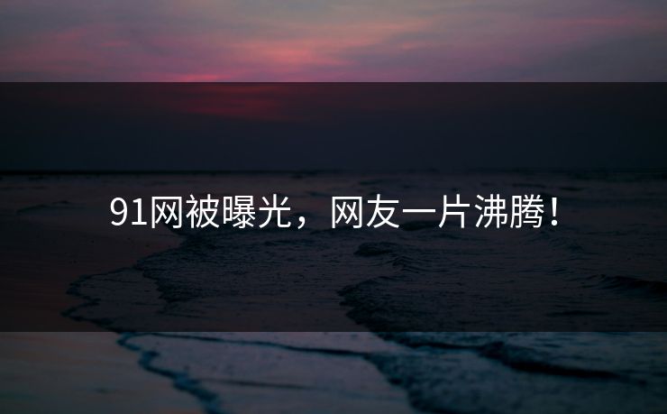 91网被曝光，网友一片沸腾！