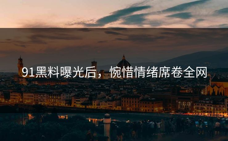 91黑料曝光后，惋惜情绪席卷全网