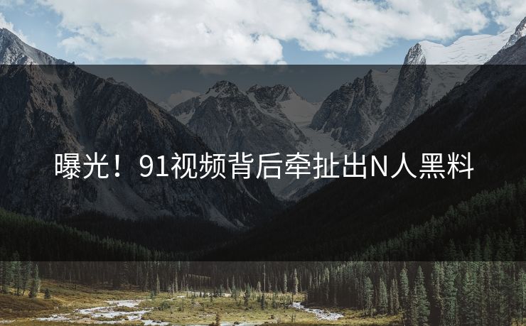 曝光！91视频背后牵扯出N人黑料
