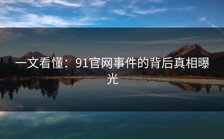 一文看懂：91官网事件的背后真相曝光