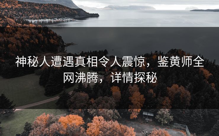 神秘人遭遇真相令人震惊，鉴黄师全网沸腾，详情探秘