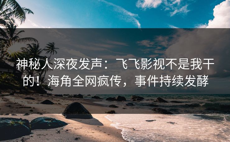 神秘人深夜发声：飞飞影视不是我干的！海角全网疯传，事件持续发酵